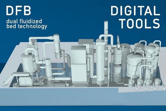 Illustration of an Sustainable Aviation Fuels Plant
