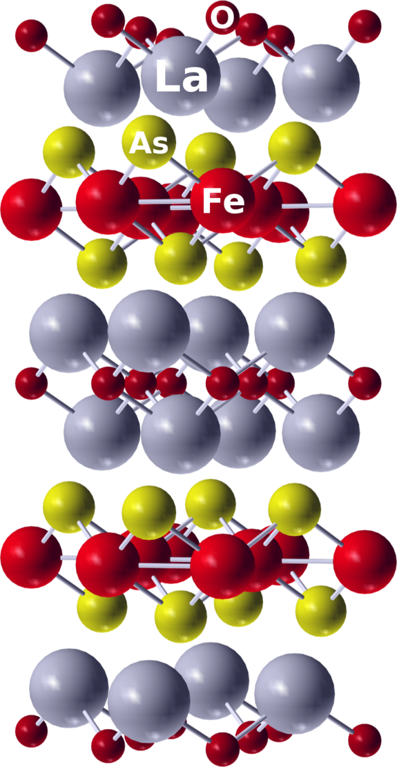 Abb. 1: Eisenpniktid-Verbindungen: Lanthanoxid (La2O3), Eisen (Fe), Arsen (As)