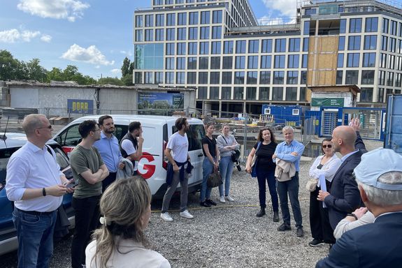 Construction site group photo