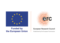 Blue emblem of the European Union with yellow stars and white logo of the European Research Council with orange dots.