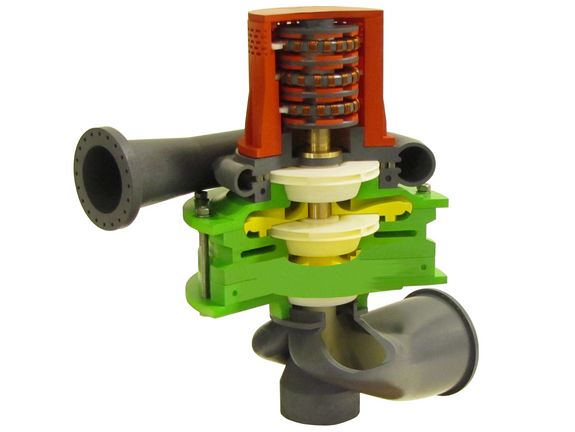 Modell einer Pumpturbine – bestehend aus drei Modulen