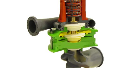 Modell einer Pumpturbine – bestehend aus drei Modulen | © TU Wien Modell einer Pumpturbine – bestehend aus drei Modulen | © TU Wien