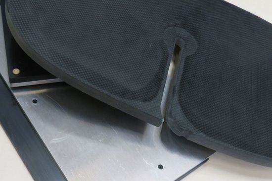 Aviation-certified CFRP and aluminumwith cutout of an aircraft cabin window