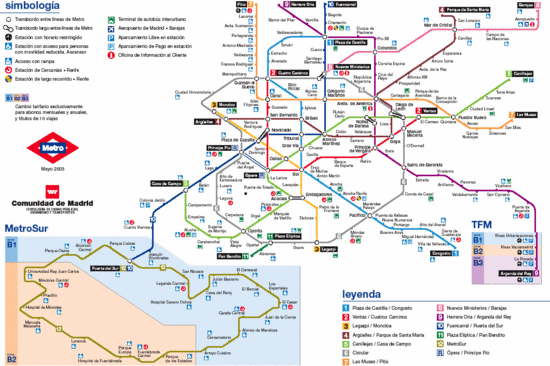 Zur ersten Orientierung: Der Metro-Plan von Madrid.