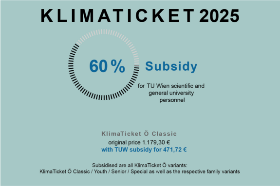 Graphic for TUW-funding for KlimaTicket Ö