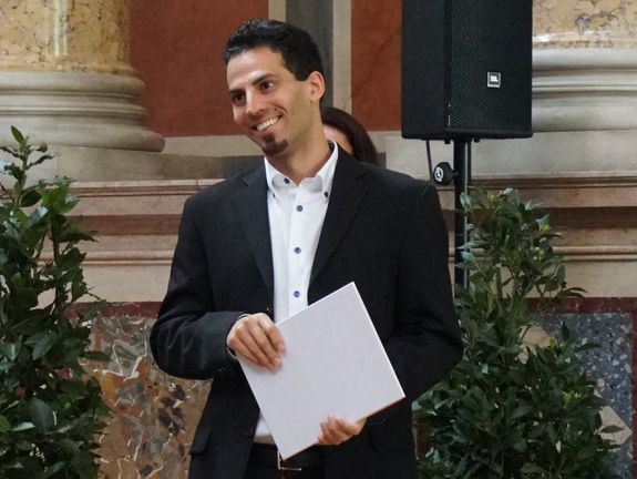 Christoph Rameshan bei der Übergabe des Förderpreises Christoph Rameshan bei der Übergabe des Förderpreises