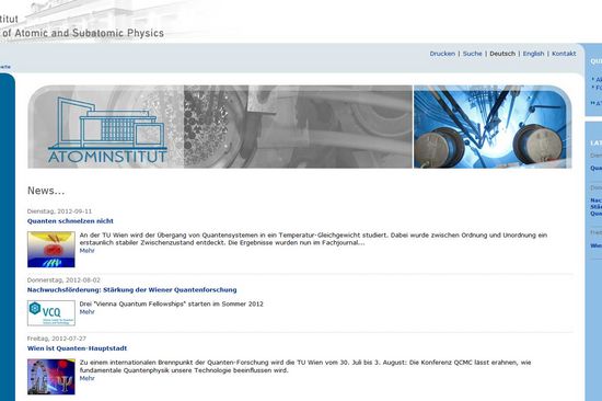 Screenshot der neuen Website