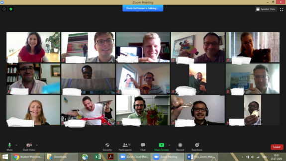 Students showing personal objects to share their passions