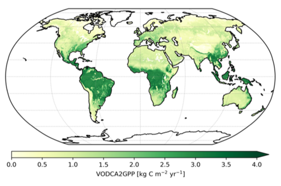 Weltkarte mit grünen Schattierungen und Farblegende