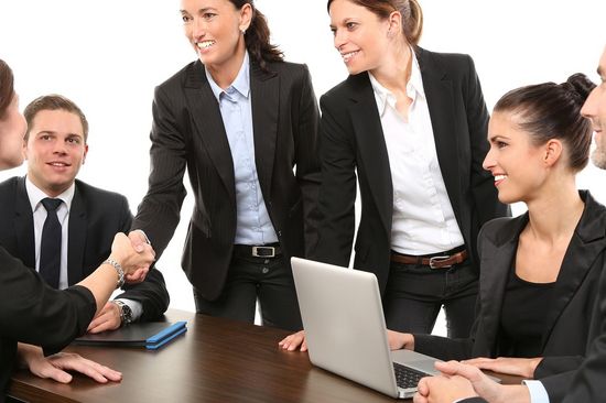 Business people around a table