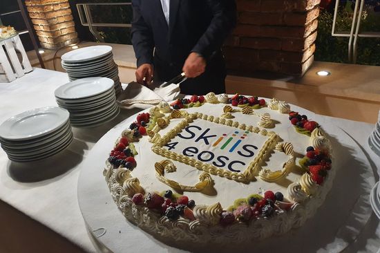 Photo of a cake with project logo