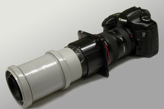 Digitalkamera mit dem Spektranalnalyse-Zusatz der TU Wien