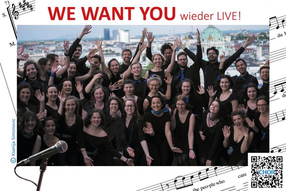 Chor Gruppenfoto vor Wien-Panorama