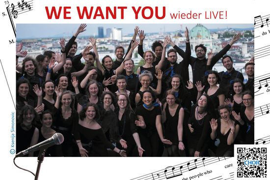 Chor Gruppenfoto vor Wien-Panorama