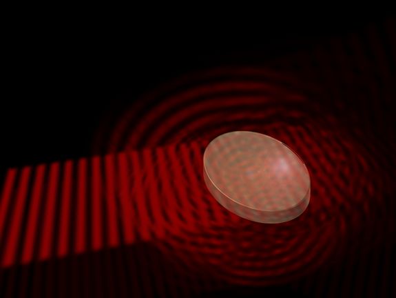 A material with random irregularities scatters an incident light wave into all directions. A material with random irregularities scatters an incident light wave into all directions.