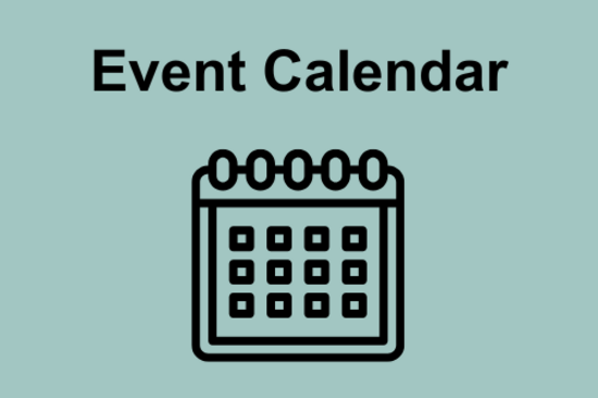 Simple graphic of a calendar with the words Event Calendar above it.