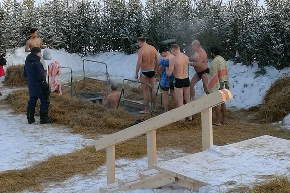 Baden im Winter