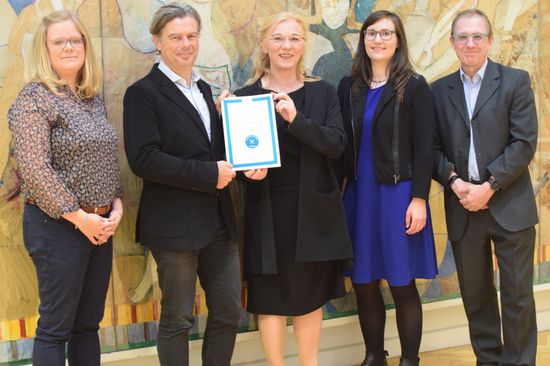 Handover of accreditation certificate FIBAA