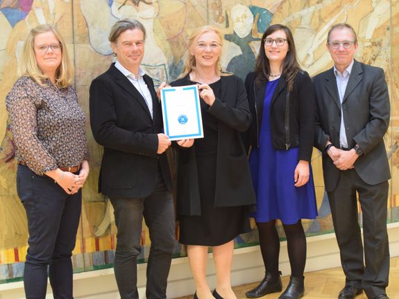 Handover of accreditation certificate FIBAA