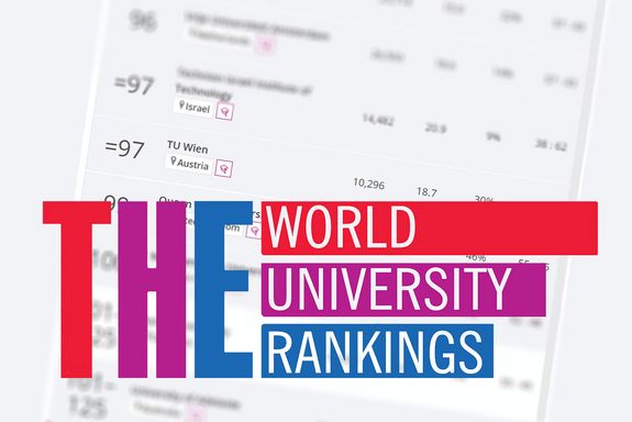 Montage, THE Logo vor einer Ranking-Tabelle