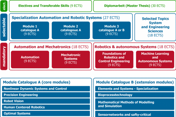 Graphic about the structure of the Master's Programme. More Information can be found in the text below.