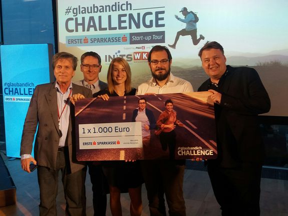 Das SzeleSTIM-Team: Constantin Szeles, Eugenijus Kaniusas, Sarah Lechner, Stefan Kampusch, Andreas Dittrich (v.l.n.r.)