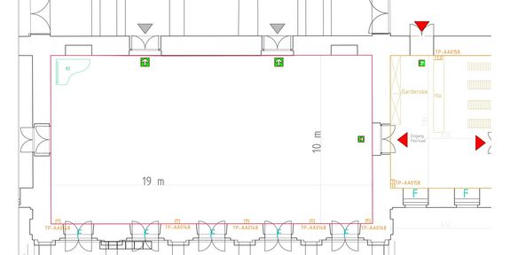 Festsaal CAD Plan Leer mit Maßen Festsaal CAD Plan Leer mit Maßen