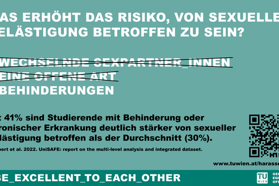 Ein Text auf türkisem Hintergrund. Der Text umfasst ein Sujet der Awarenesskampagne "Be excellent to each other".