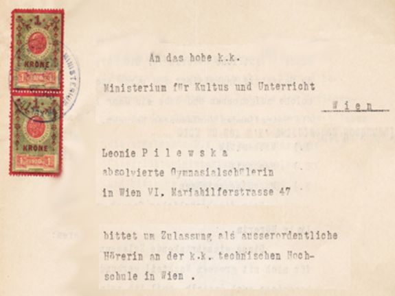 Ansuchen um Zulassung Leonie Pilewska