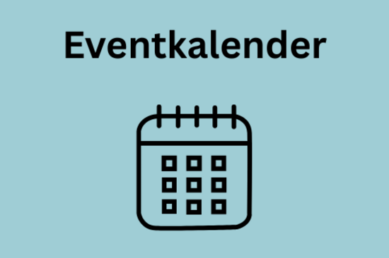 Einfache Grafik eines Kalenders mit Schriftzug Eventkalender darüber.