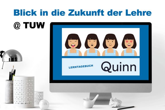 Bildschirmmonitor mit Quinn App Logo