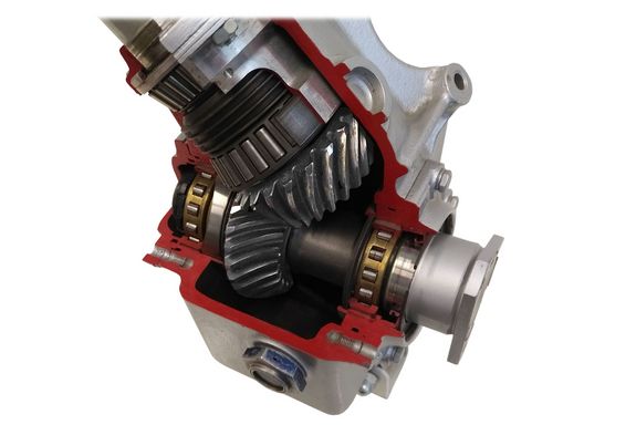 Cutaway model of a bevel gear