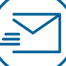 unser Icon für "Kontaktaufnahme": Kuvert im Kreis