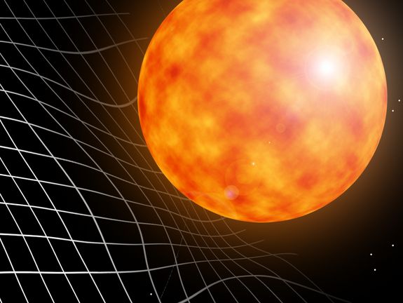 Large masses – such as stars or planets – warp space-time.