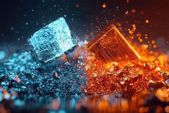 Polished Rare Earth Metal Samples in Laboratory, assorted high-tech metals displayed under bright lab lighting, showcasing innovation and advanced materials in a clean environment