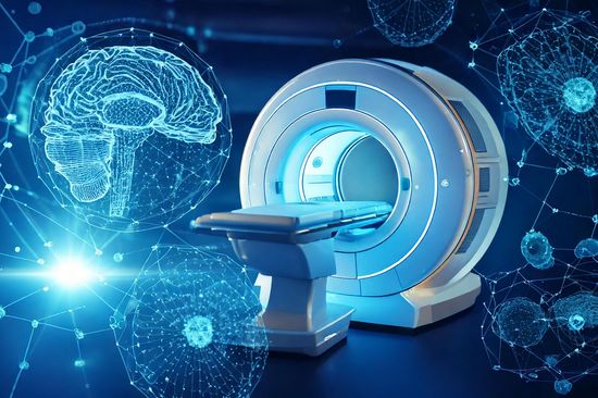 MRI-Gerät, Atome, Strahlung und ein künstliches Gehirn