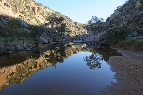 Dry landscape with river basin