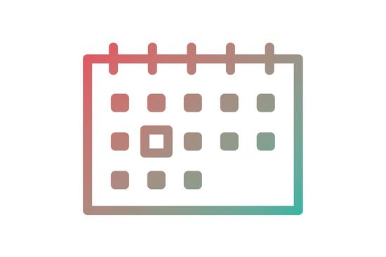 Auf dem Bild ist das Icon eines Kalenderblattes eines Tischkalenders zu sehen. Ein Datum ist dabei durch eine Umrandung markiert.