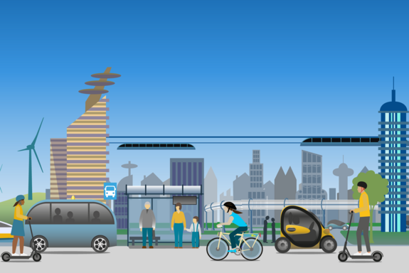 Symbolgrafik für urbanen Verkehr