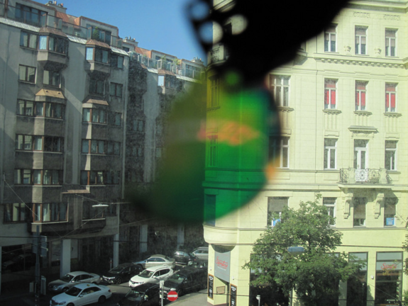 Straßenfoto aus dem Fenster