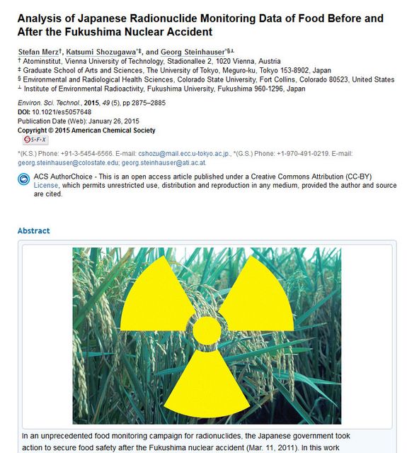 Publikation "Analysis of Japanese Radionuclide Monitoring Data of Food Before and After the Fukushima Nuclear Accident" (Screenshot) Publikation "Analysis of Japanese Radionuclide Monitoring Data of Food Before and After the Fukushima Nuclear Accident" (Screenshot)