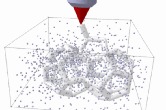 three-dimensional representation of cells produced with a laser