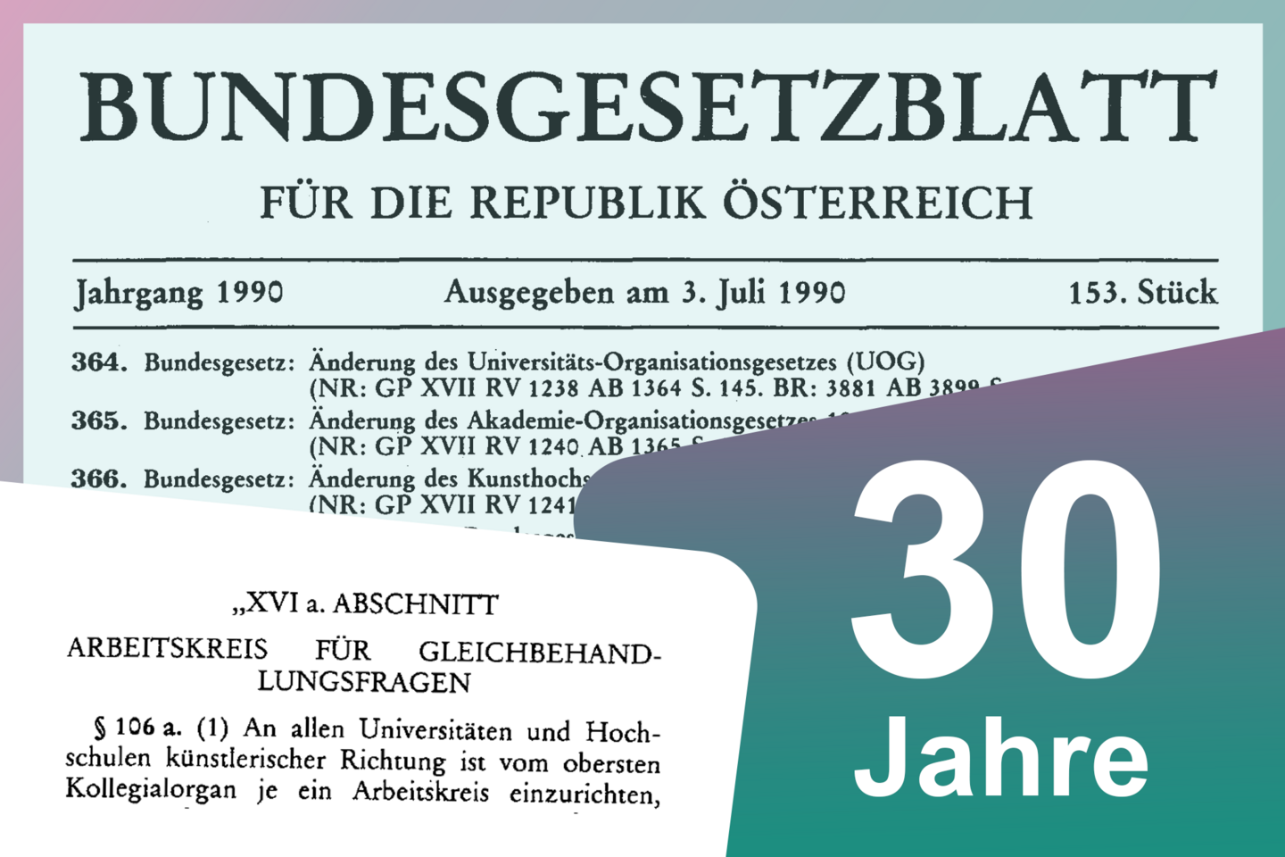 Bundesgesetzblatt zu 30-jährigem AKG-Jubiläum