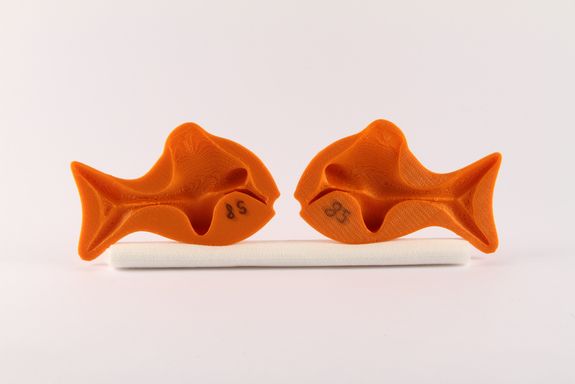 Fische mit Hohlraum und exakt austariertem Schwimmverhalten.