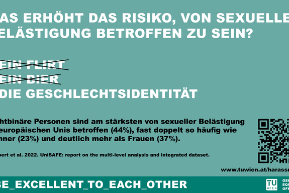 Ein Text auf türkisem Hintergrund. Der Text umfasst ein Sujet der Awarenesskampagne "Be excellent to each other".