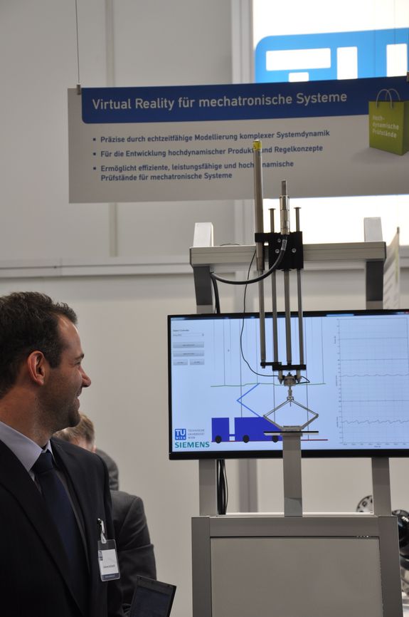 Modell eines Pantografenprüfstands vom Institut für Mechanik und Mechatronik Modell eines Pantografenprüfstands vom Institut für Mechanik und Mechatronik