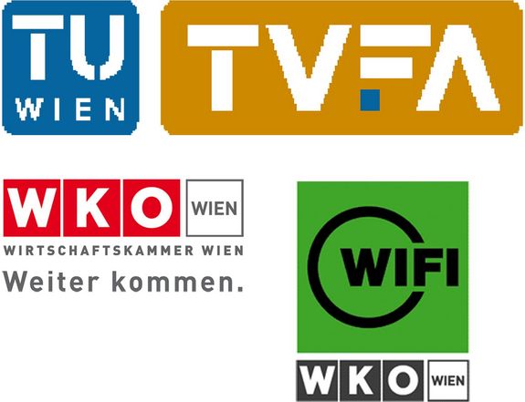 Logos TU Wien, TVFA, WKO, WIFI