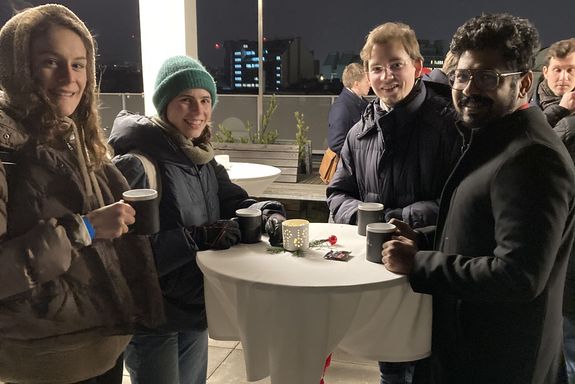 students drinking punch