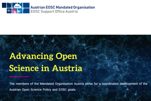 Screenshot der EOSC-AT-Homepage