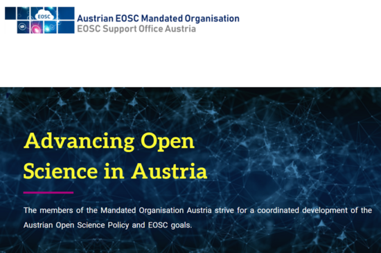 Screenshot of the EOSC-AT-Homepage